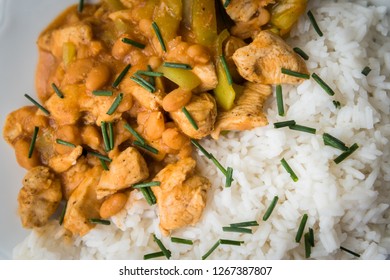 Chicken Curry Nuggets Rice Bean On Stock Photo 1267387807 | Shutterstock