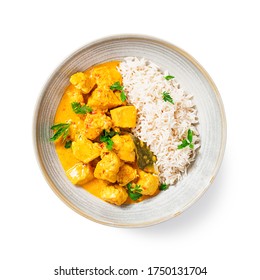 Chicken curry with rice - traditional indian food isolated on white background - Powered by Shutterstock