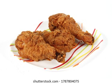 Chicken Drum Stick 3 Pcs On White Background
