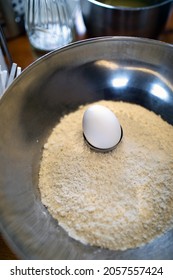 Chicken Egg And Fine Wheat Flour. Baking Technique. Georgian Cuisine, Ingredients For Pakhvala.