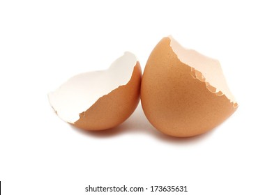 Chicken Egg Shell On White Background