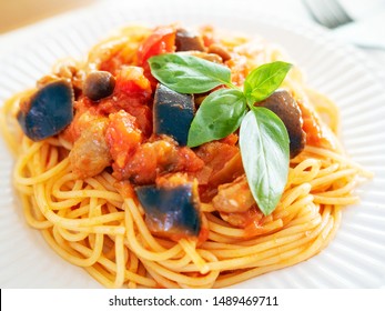 Chicken & Eggplant Tomato Basil Pasta