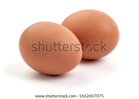 Chicken eggs, isolated on white background.