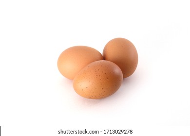 Chicken Eggs On A White Background