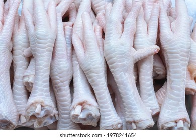 Chicken Feet Texture Close Up Food Background 