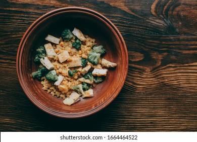 Chicken Fillet With Broccoli And 
Lentils. 