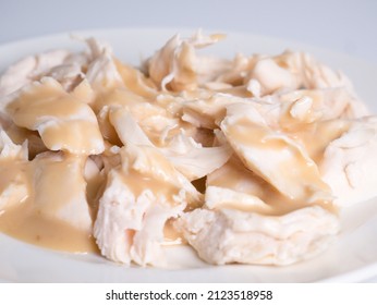 Chicken Fillet With Sesame Sauce, Close Up Photo