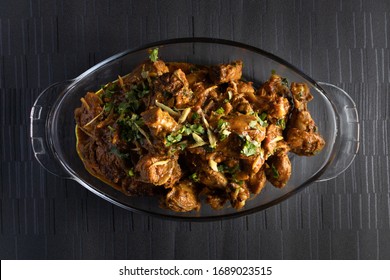 Chicken Karahi In A Dish On A Dark Background