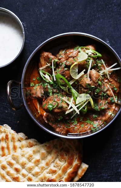 Chicken Karahi Naan Mint Sauce Indian Stock Photo 1878547720 | Shutterstock