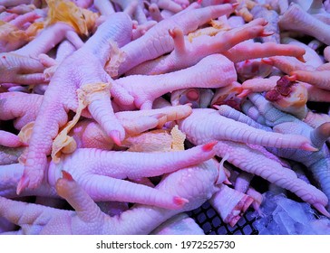 The Chicken Leg Parts Are Sold In The Wet Market