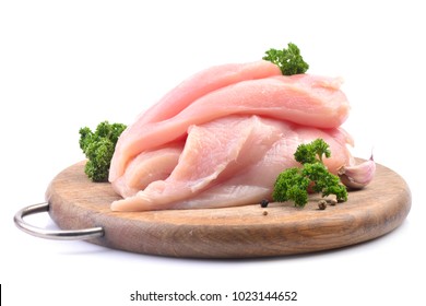 Hühnerfleisch auf weißem Hintergrund