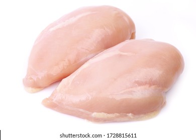 Hühnerfleisch auf weißem Grund