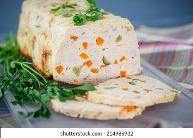 Chicken Meatloaf With Vegetables On The Table