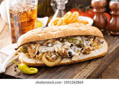 Chicken Melt Sandwich With Cheese And Onions