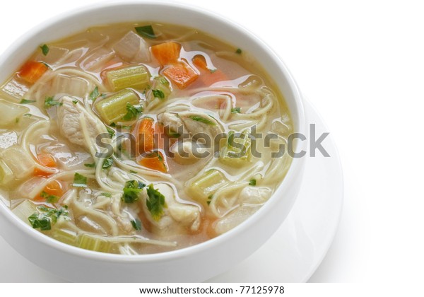 Chicken Noodle Soup Cold Flu Fighting Stock Photo Edit Now 77125978