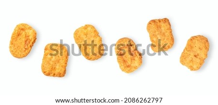 Chicken nuggets isolated on white background.