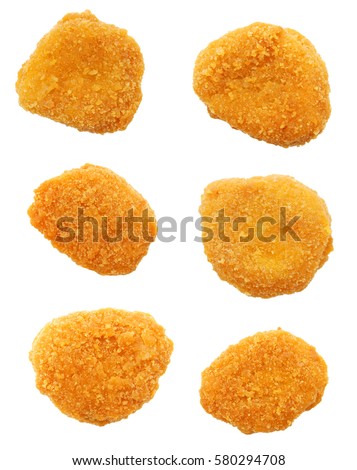 Chicken nuggets isolated on white background 