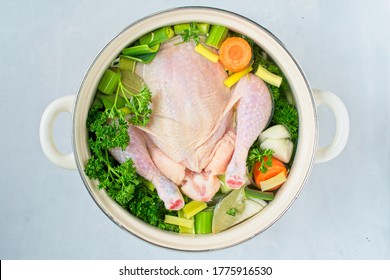 Chicken In Pan For Chicken Stock