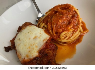 Chicken Parmesan With Linguine Marinara