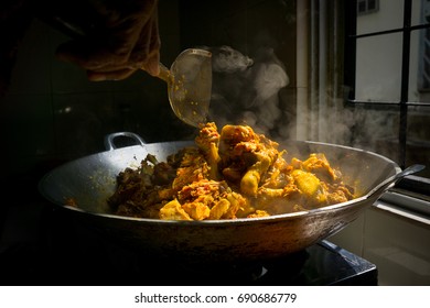 Chicken Rendang In Making.