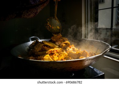 Chicken Rendang In Making.