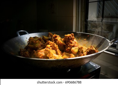 Chicken Rendang In Making.