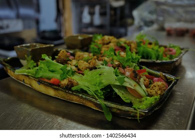 Chicken Salat On Homemade Plate