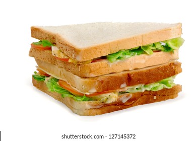 Chicken Sandwich On A White Background