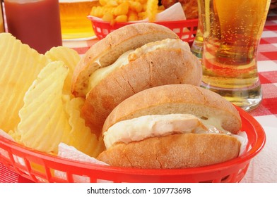 Chicken Sandwiches With Monterrey Jack Cheese And Beer