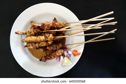 Chicken Satay Of Indonesian Food