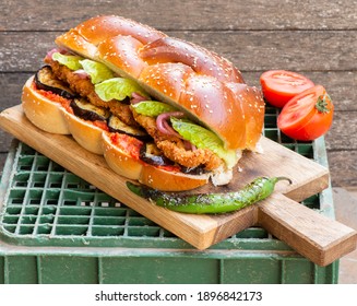 Chicken Schnitzel Challah Sandwich Tomato Sauce Stock Photo (Edit Now ...