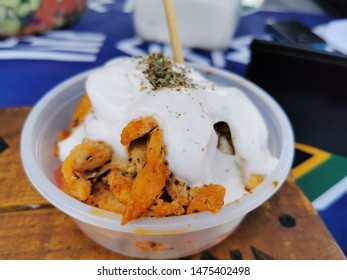 Chicken Shawarma Bowl With A Yogurt Topping