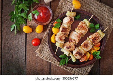 Chicken Shish Kebab With Zucchini