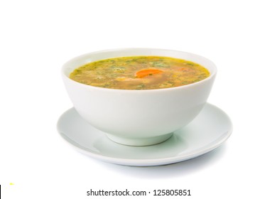 Chicken Soup Isolated On White