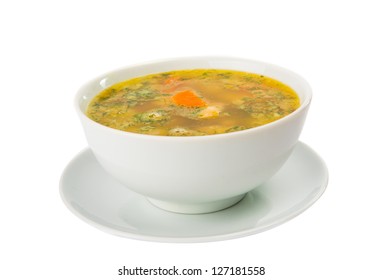 Chicken Soup Isolated On White