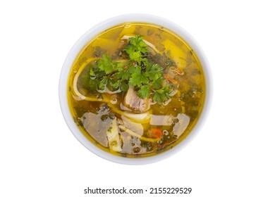 Chicken Soup Isolated On White Background