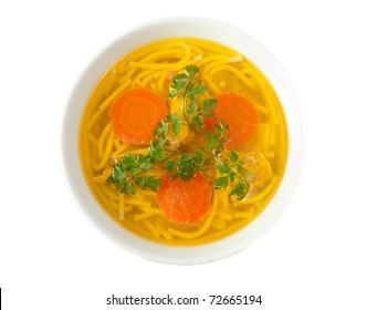 Chicken Soup Isolated On White