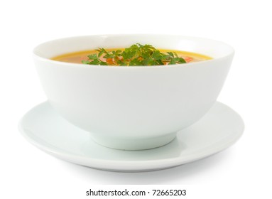 Chicken Soup Isolated On White