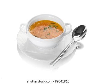 Chicken Soup Isolated On White