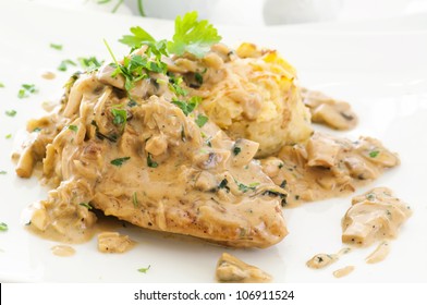 Chicken Steak With Cream Mushroom Sauce