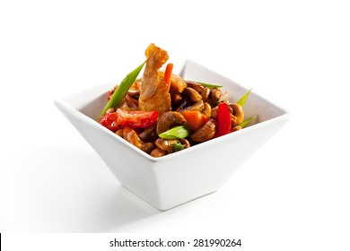 Chicken Stir-Fry Cashew And Vegetables With Sweet Sauce