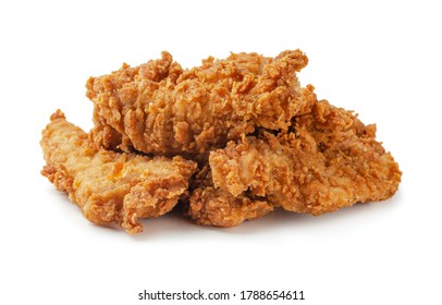 Chicken Strips Nuggets Isolated On A White Background