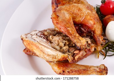 Chicken Stuffed With Mushrooms And Foie Gras