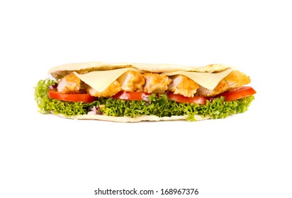 Chicken Sub On White Background