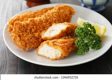 Chicken Tender Cutlet. Japanese Food.