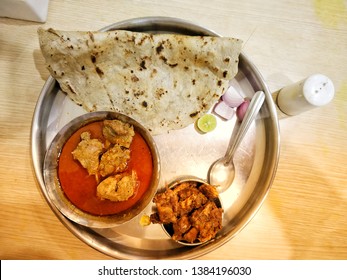 Chicken Thali Is Best Thali In Pune With Red Curry And Dry Chicken