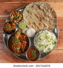 Chicken Thali Indian Cuisine Food Platter Stock Photo 2017162076 ...