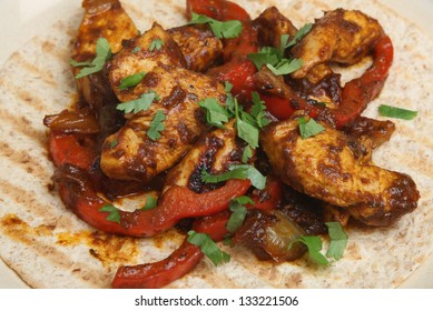 Chicken tikka curry chapatti open wrap