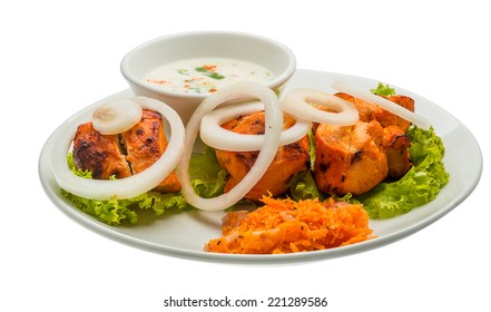 Chicken Tikka - chicken indian food with onion