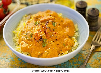 Chicken tikka masala with pilau rice 